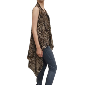 Leopard Print Asymmetrical Vest
